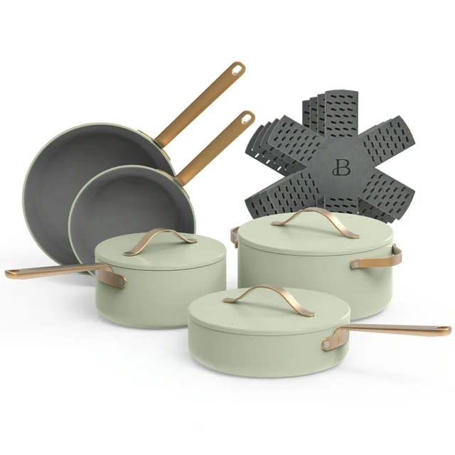 You Can Save $40 on Drew Barrymore’s Beautiful 12-Piece Cookware Set