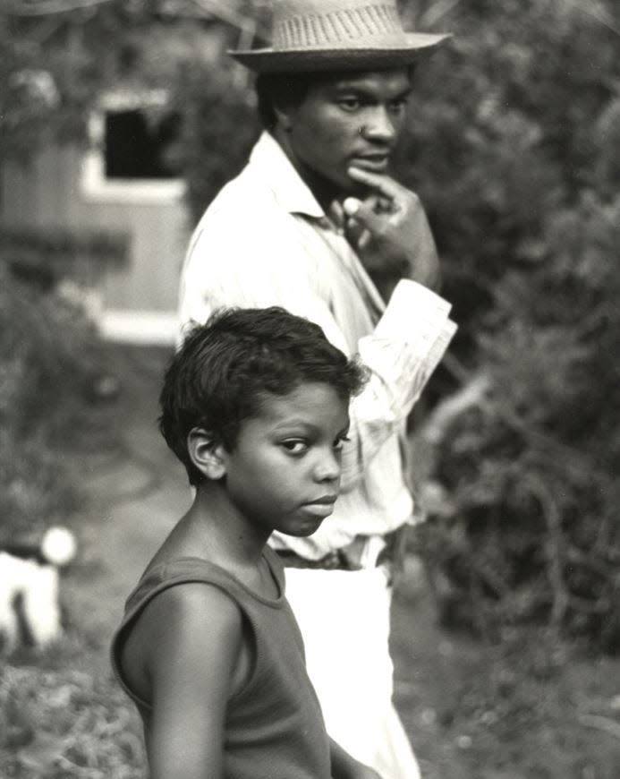 Billy Dee Williams and son Corey in LA during the filming of 1971's 
