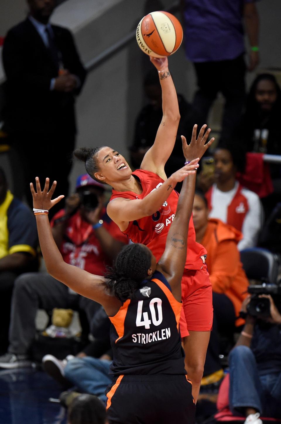 Natasha Cloud of the Washington Mystics shoots the ball against the Connecticut Sun during game five of the 2019 WNBA Finals.
