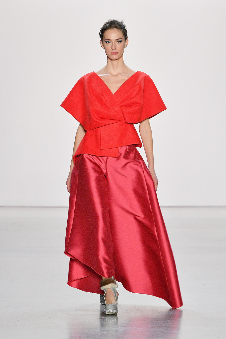 A model walks the runway during the Son Jung Wan show at New York Fashion Week on Feb. 7.&nbsp;