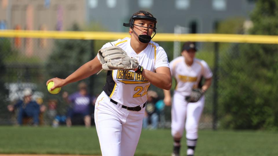 NKU pitcher Lauryn Hicks helped lead the Norse to the Horizon League championship Saturday, May 13, 2023.