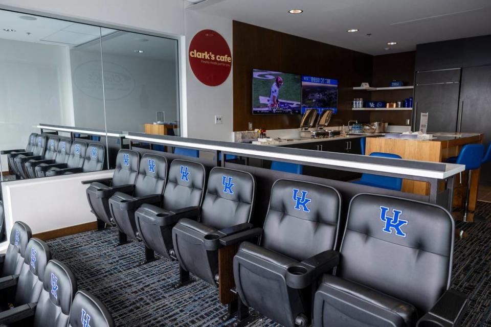 Fifth floor suites sit empty before the game against EKU in Lexington, Ky, Saturday, September 9, 2023.