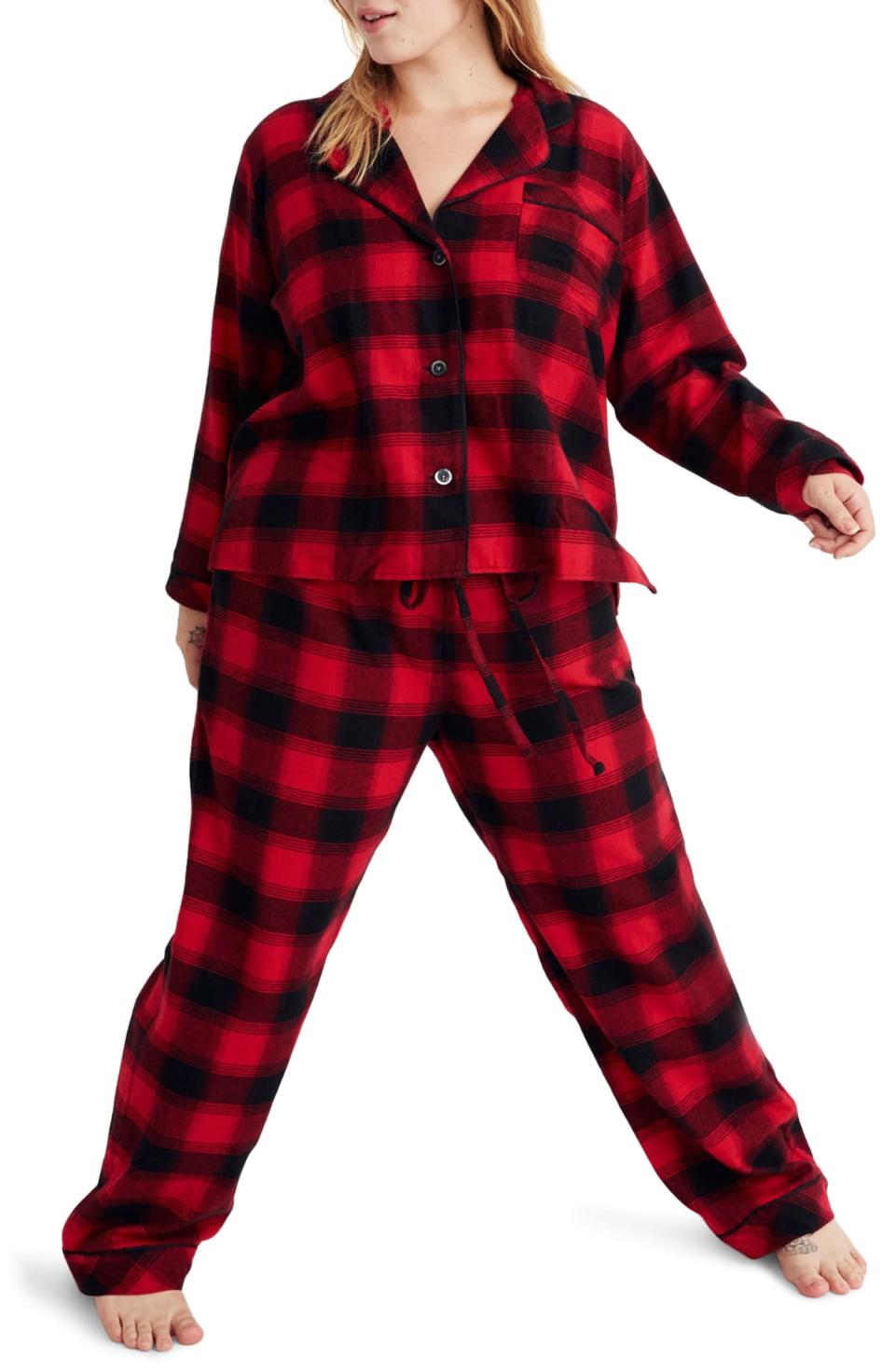 Madewell Buffalo Plaid Flannel Bedtime Pajamas. Image via Nordstrom.