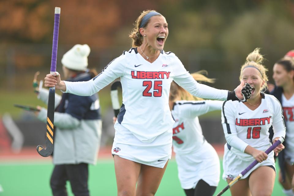Dock Mennonite graduate Jill Bolton helped lead Liberty University to the NCAA Division I-A field hockey title in 2021.