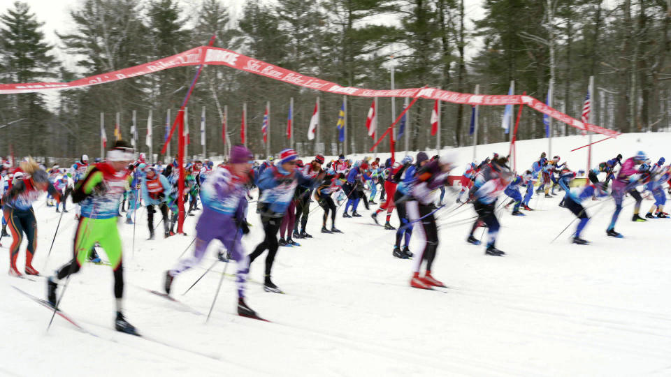 Skiers participated in this year's cross country trek known as the American Birkebeiner, in Hayward, Wis.  / Credit: CBS News