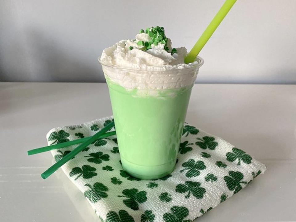 <p>Pam's Daily Dish</p><p>This minty fresh riff on the fast food holiday drink will save your a trip to the drive-thru.</p><p><strong>Get the recipe here: <a href="/842175/pambeth/most-decadent-copycat-mcdonalds-shamrock-shake/" data-ylk="slk:Copycat McDonald's Shamrock Shake;elm:context_link;itc:0;sec:content-canvas" class="link ">Copycat McDonald's Shamrock Shake</a></strong></p>