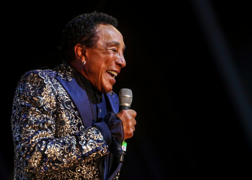 Smokey Robinson performs on the Palomino Stage during the Stagecoach country music festival in Indio, Calif., Sunday, May 1, 2022. 