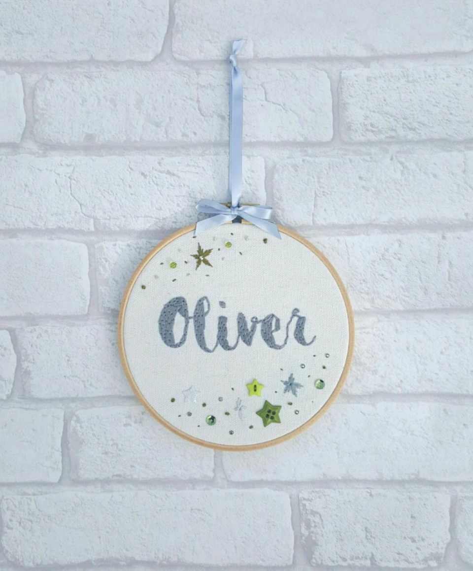 Personalized Hoop Art (Photo via Etsy)