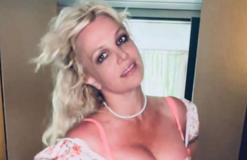 Britney Spears is said to be home and ‘safe’ after she was seen wandering topless in a blanket after reportedly being involved in a bust-up with her rumoured ex-boyfriend credit:Bang Showbiz