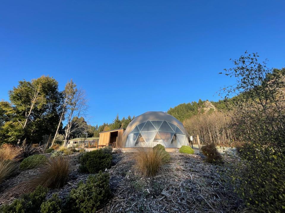 The exterior of the dome.