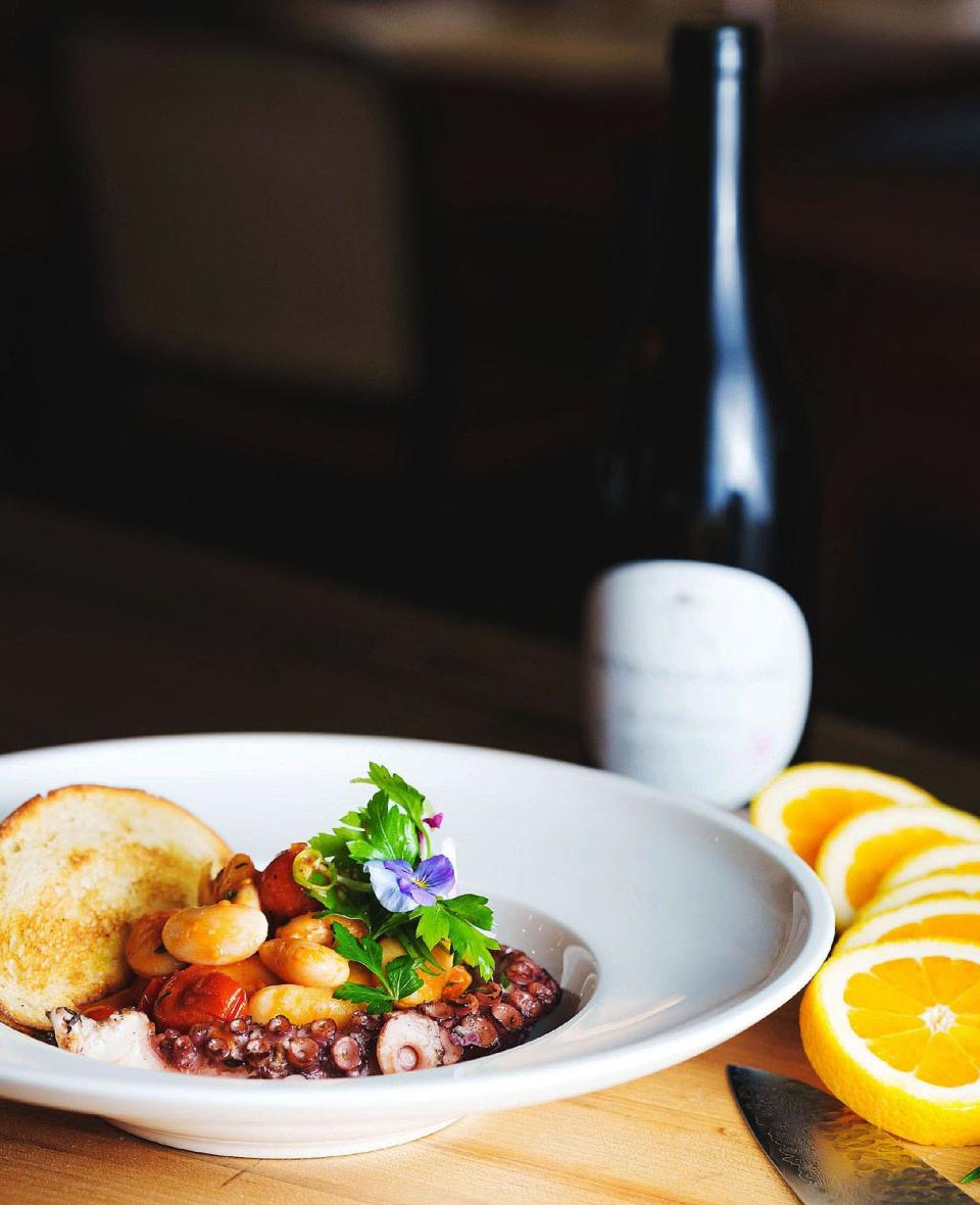 Mediterranean octopus with gigante beans at Cucina.