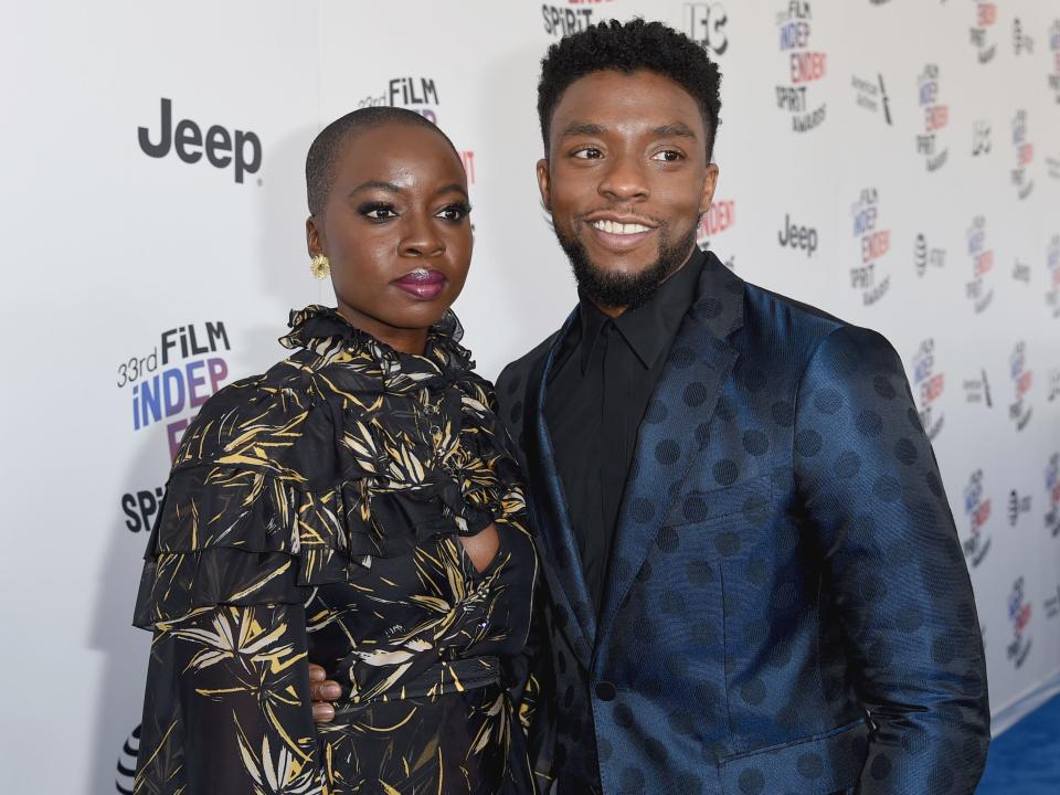Danai Gurira says there were "so many things to miss about" her "Black Panther" co-star Chadwick Boseman, who died in 2020 after a private cancer battle. "His warmth, that hand on your shoulder when he was cracking that laugh."