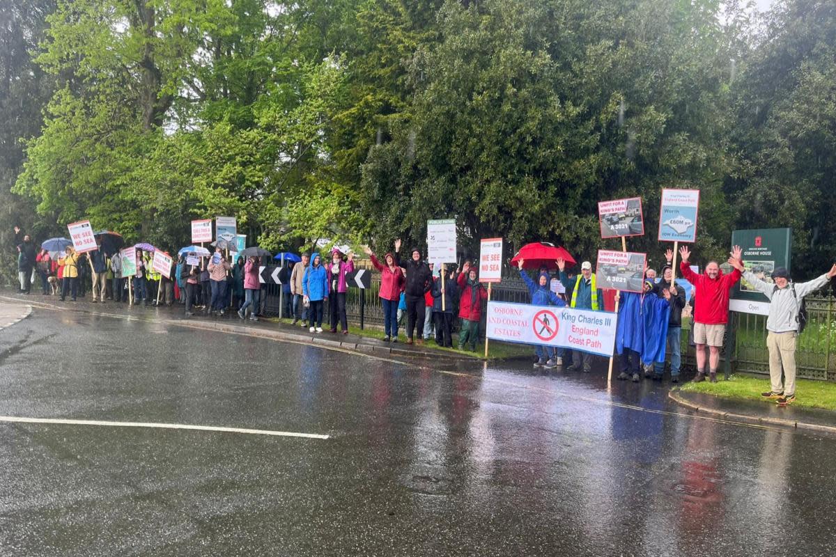 Protesters rallying outside Osborne House. <i>(Image: IWCP)</i>