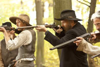 Matt Barr, left, and Kevin Coster in "Hatfields & McCoys." (History Channel)
