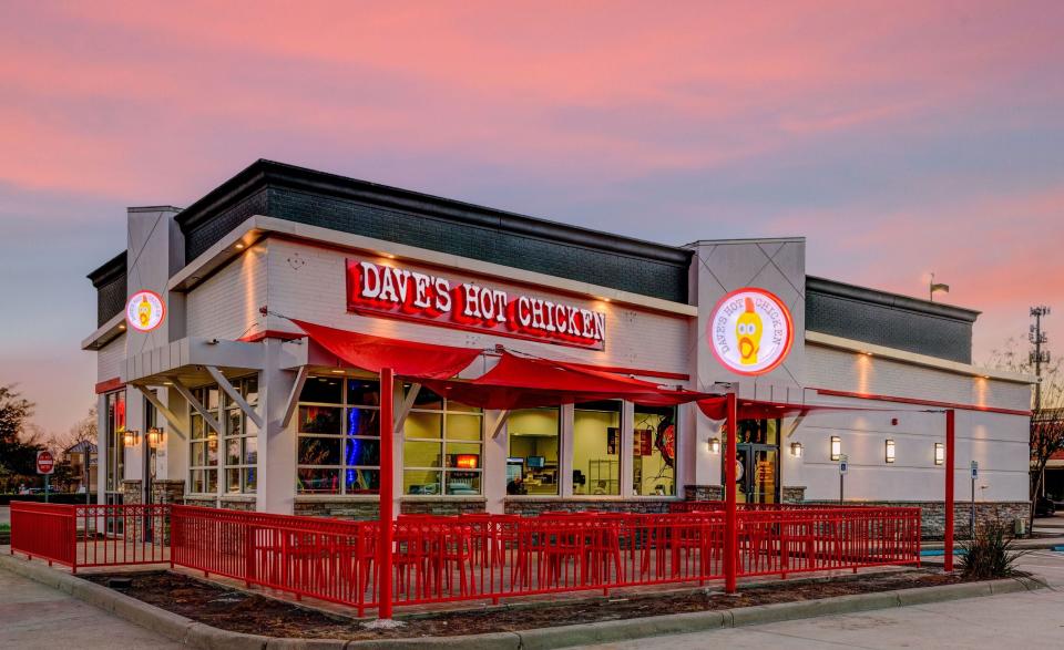 A Dave's Hot Chicken location in Missouri City, Texas is pictured.