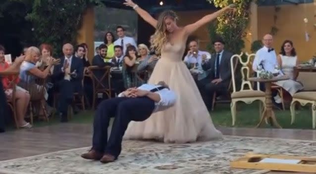 The couple amazed their audience at the reception. Photo: YouTube