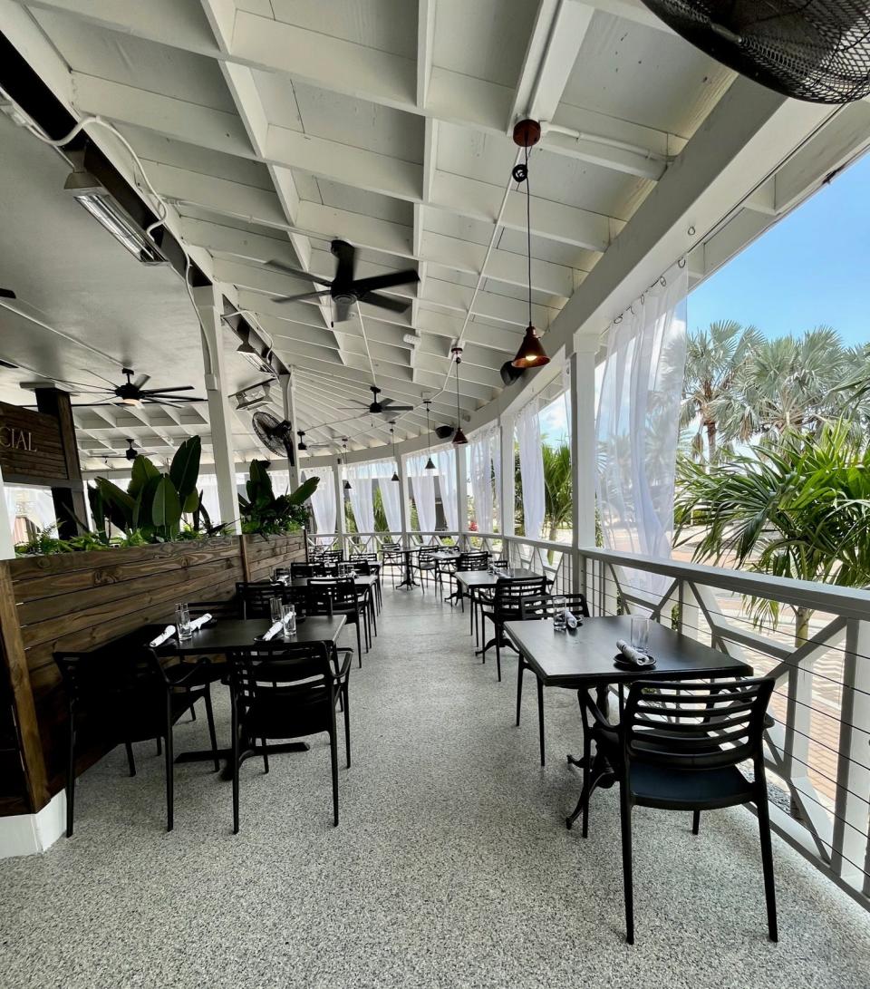 Customers can dine around Front Porch Social's light, bright and breezy outdoor patio.