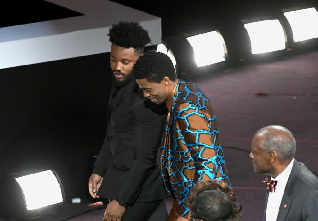 Ryan Coogler (L) and Chadwick Boseman at the 50th NAACP Image Awards at Dolby Theatre on March 30, 2019 in Hollywood, California. (Photo by Kevin Winter/Getty Images)