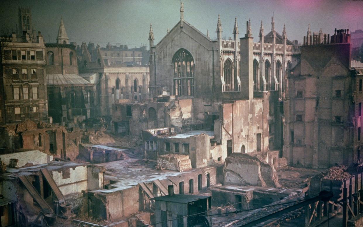 ‘Readers found their wartime experiences put into words’: bomb damage to Crown Office Row in the Inner Temple, London, 1942 - Fox Photos