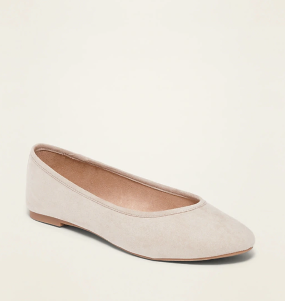 Faux-Suede Almond-Toe Ballet Flats (Photo via Old Navy)