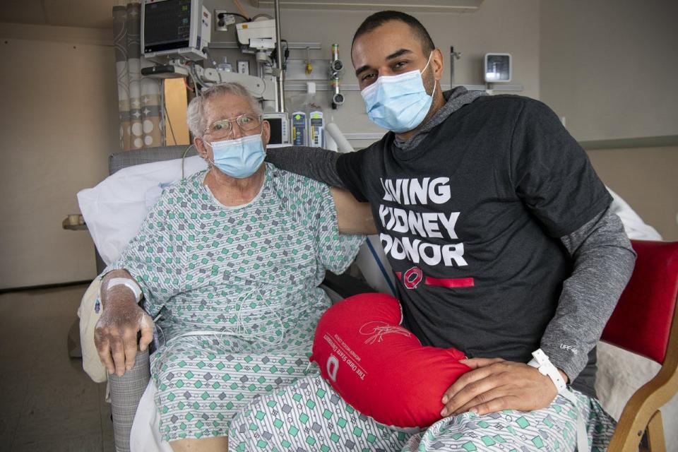 Josh Schriber, right, began the process to see if he would be a match to donate a kidney for his father, Jon, without his knowledge. He was, and became the second family member to donate a kidney to Jon Schriber in the past 21 years.