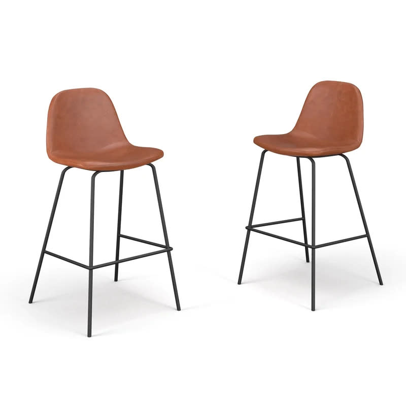 two brown stools