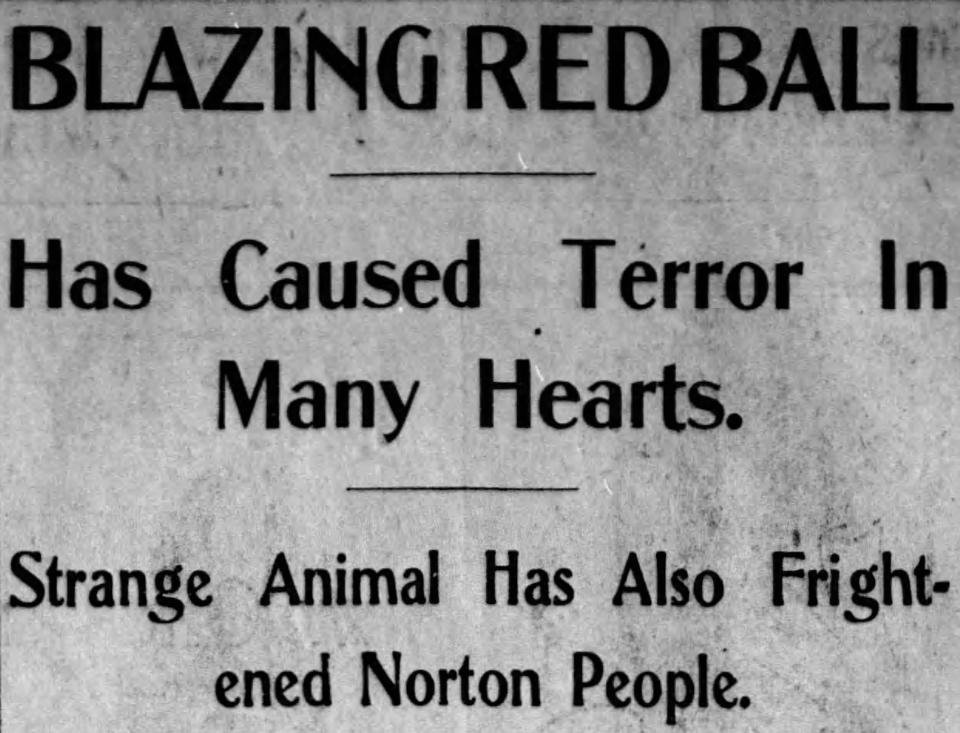 A 1902 headline from the Akron Evening Times describes a reported haunting near Johnson’s Corners in Norton Township.