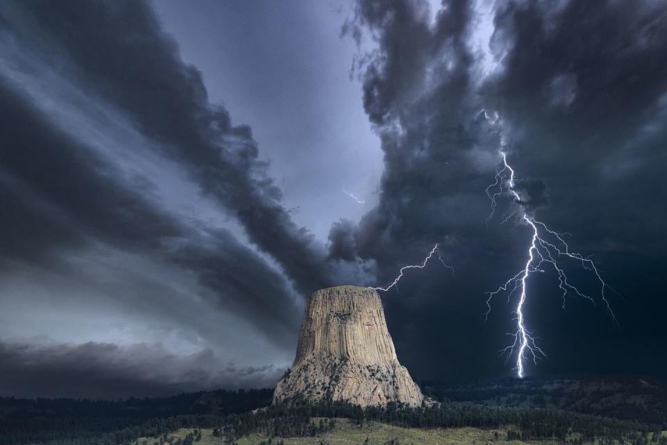 <p>The unique <a href="https://www.onlyinyourstate.com/wyoming/urban-legends-in-wy/" rel="nofollow noopener" target="_blank" data-ylk="slk:national monument;elm:context_link;itc:0;sec:content-canvas" class="link ">national monument</a> is connected to many different legends. Some say that the impressive geological wonder, which stands at over 5,000 feet tall in the Black Hills, was forged by a great spirit looking to protect a group of young girls that were being chased by giant bears. </p>