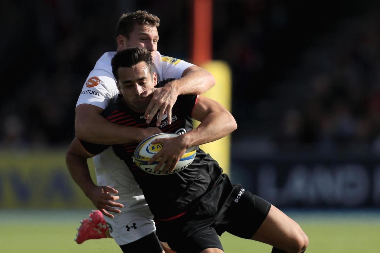 Sign of intent: Alex Lozowski, in action against his former team Wasps, wants to fight for a regular place in the Saracens starting line-up: Getty Images