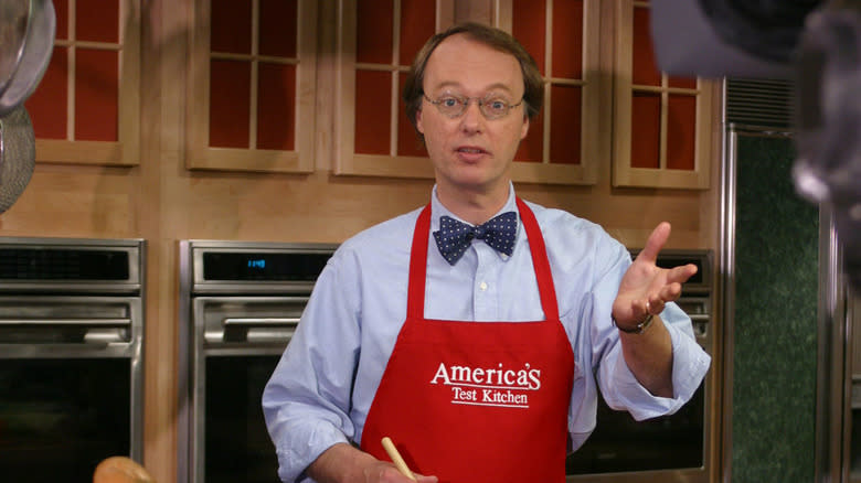 Christopher Kimball cooking on America's Test Kitchen