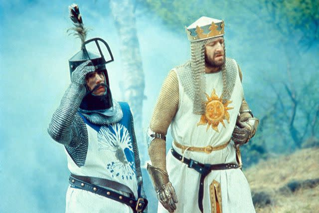 Moviestore/Shutterstock Terry Jones and Graham Chapman in 'Monty Python and the Holy Grail,' 1975