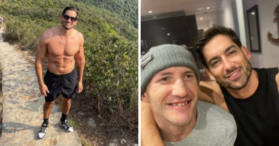 MAFS' Duncan James shirtless and with friend Steven Trailor 