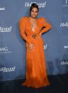 <p><strong>7 March</strong></p><p>Ariana DeBose made a statement in an orange Dundas gown. </p>