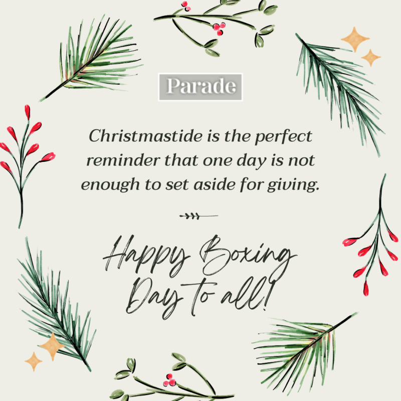 A Boxing Day greeting <p>Canva/Parade</p>