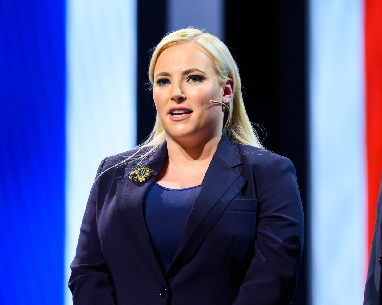 WASHINGTON, DC, UNITED STATES - 2019/03/26: Meghan McCain, TV Host and Author, seen speaking during the American Israel Public Affairs Committee (AIPAC) Policy Conference in Washington, DC. (Photo by Michael Brochstein/SOPA Images/LightRocket via Getty Images)