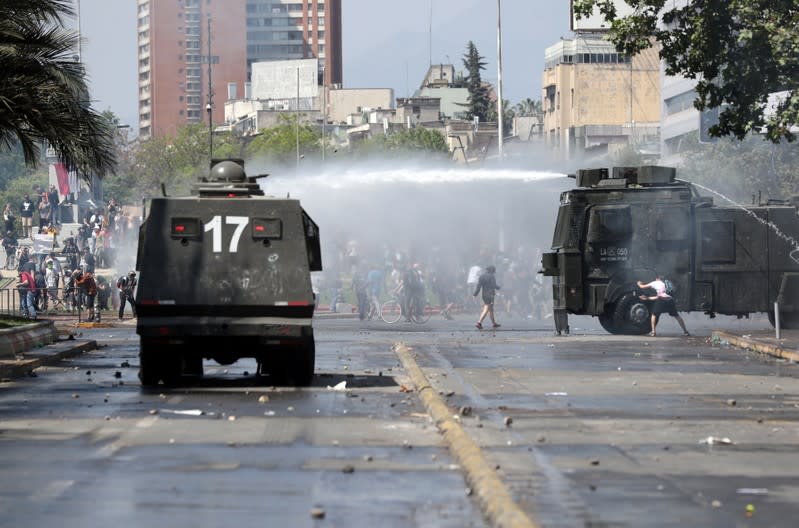 Protest against Chile's state economic model in Santiago