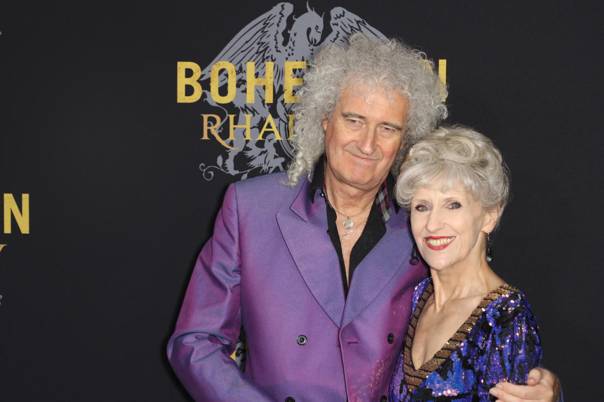 Brian May, Anita Dobson during the Bohemian Rhapsody special New York Screening, held at the Paris Theatre in New York City, Tuesday, October 30, 2018. (Photo by Elise Leclerc/Sipa USA)