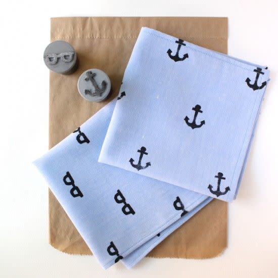 8) Hand-Stamped Handkerchief