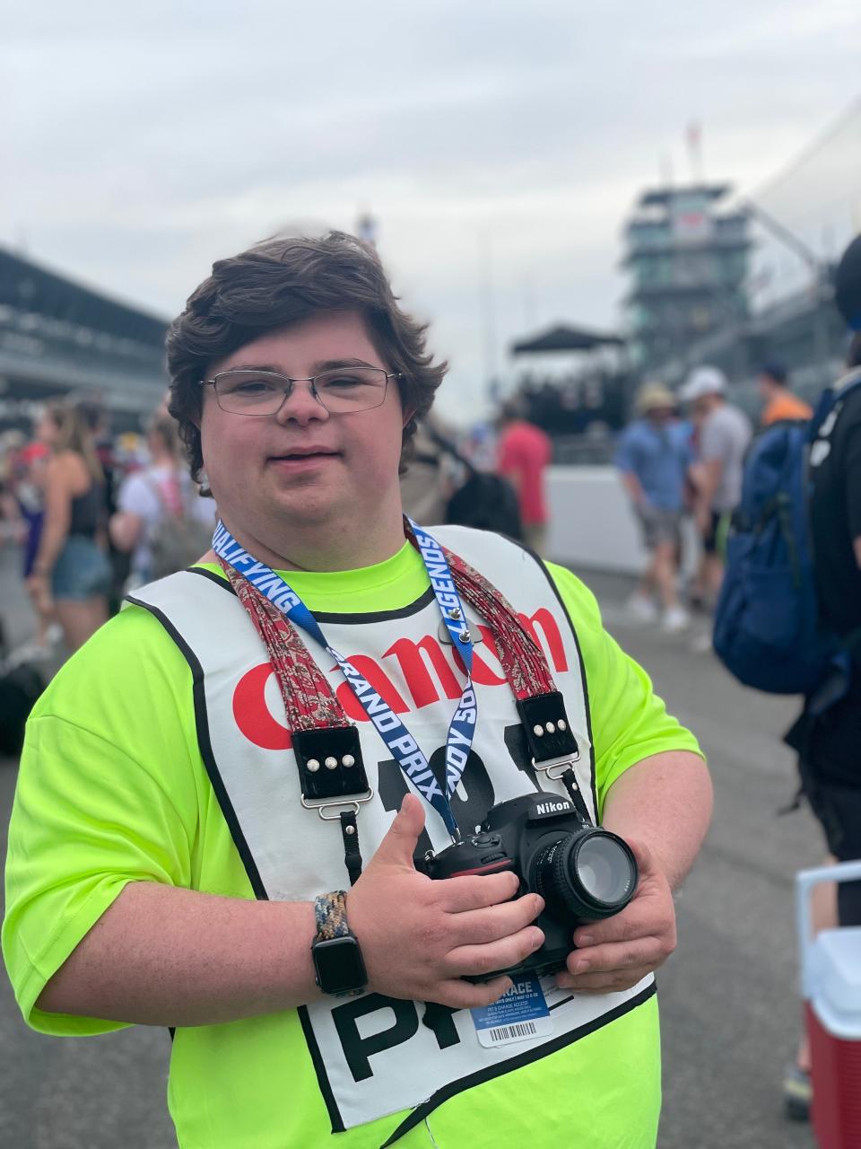 One of Houston Vandergriff's opportunities was to shoot photos in the pits of the Indianapolis 500.