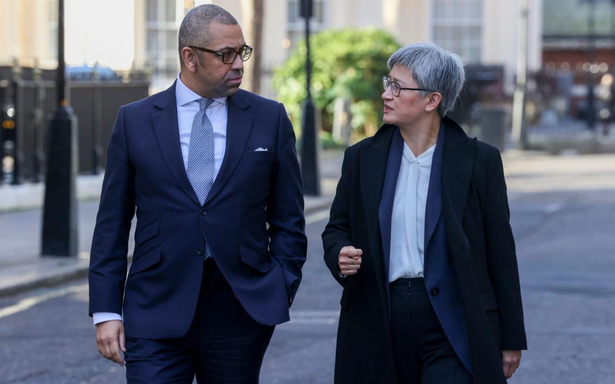 Penny Wong met with James Cleverly, the Foreign Secretary, on her first visit to Britain since becoming foreign minister - Rory Arnold / No10 Downing Street