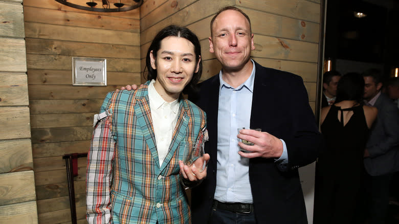 Takeru Kobayashi and Joey Chestnut