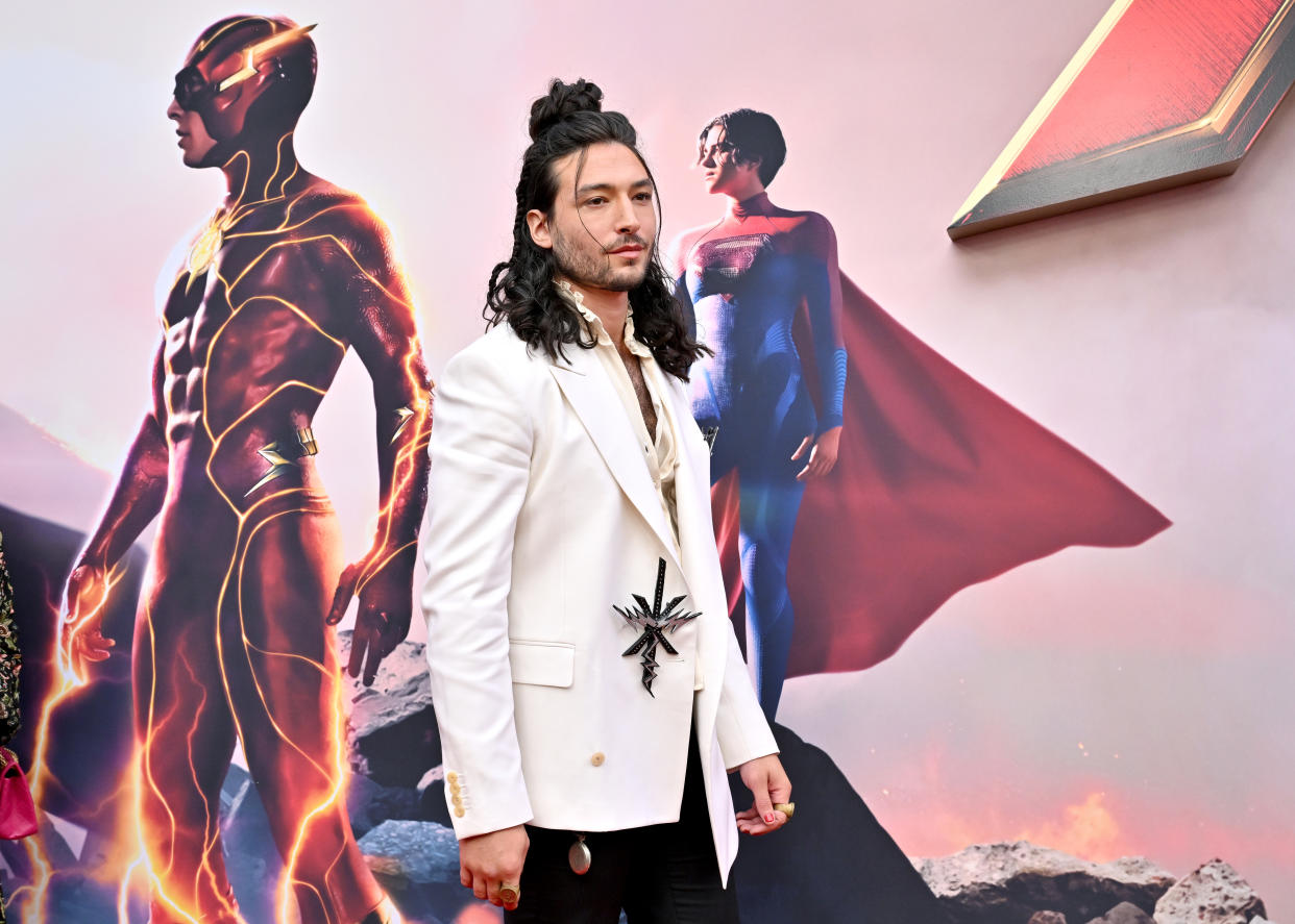 HOLLYWOOD, CALIFORNIA - JUNE 12: Ezra Miller attends the Los Angeles Premiere of Warner Bros. 