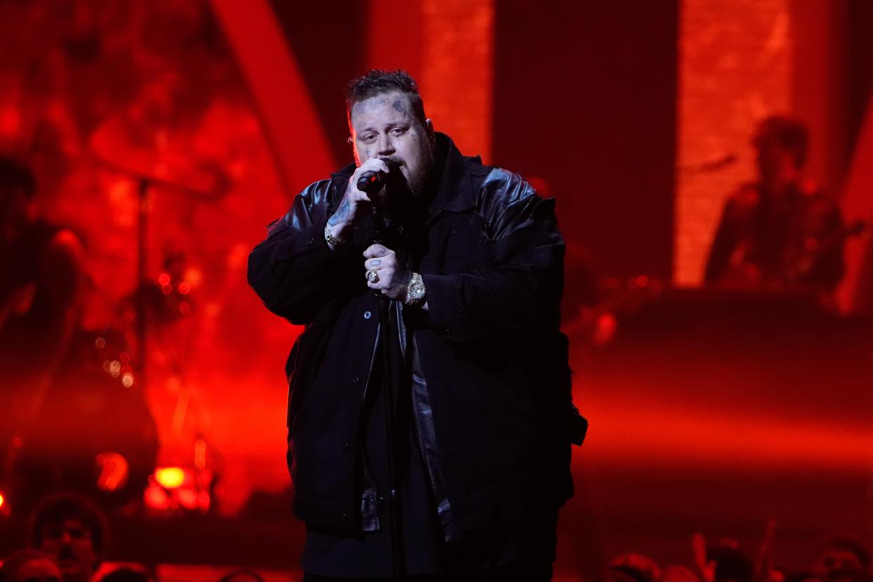 Jelly Roll performs at the 2024 CMT Music Awards at the Moody Center in Austin, Tex., Sunday night, April 7, 2024.