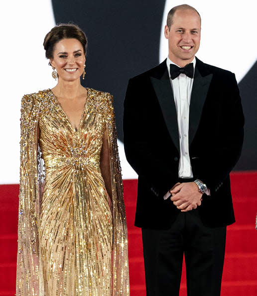 <div class="inline-image__caption"><p>Catherine, Duchess of Cambridge and Prince William, Duke of Cambridge attend the "No Time To Die" world premiere at the Royal Albert Hall on September 28, 2021 in London, England.</p></div> <div class="inline-image__credit">Mark Cuthbert/UK Press via Getty Images</div>