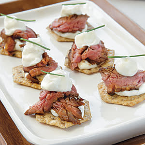 Beef Teriyaki Crisps with Wasabi Mayonnaise