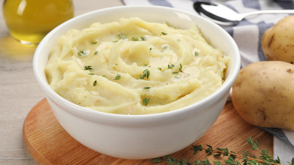 Lightened up mashed potatoes made with silken tofu