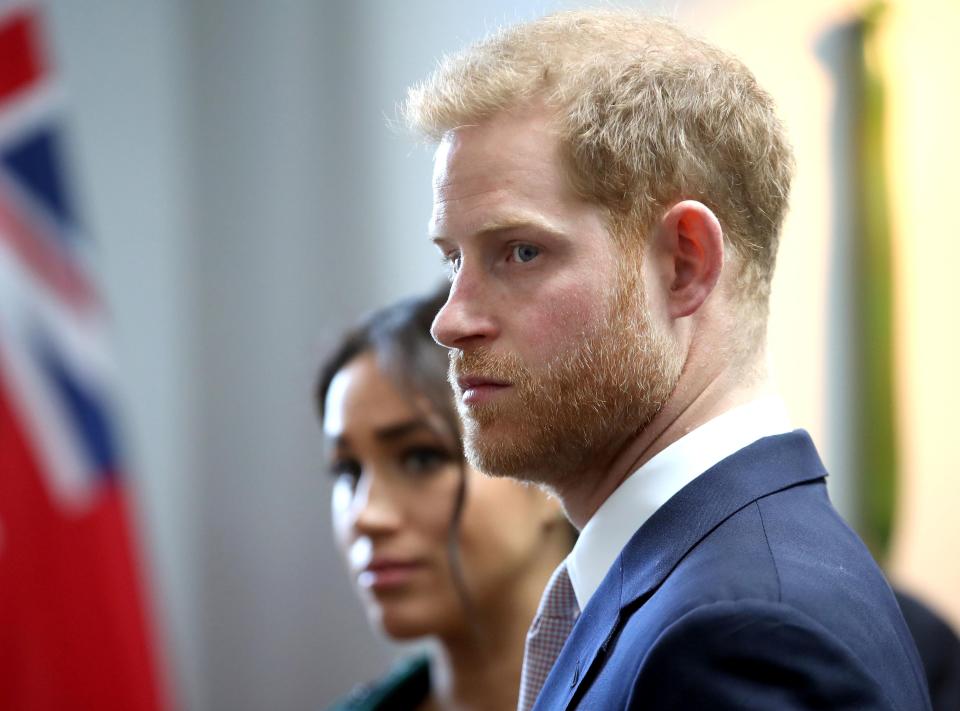 Meghan, Duchess of Sussex (L) and Britain's Prince Harry, Duke of Sussex, attend an event at Canada House, the offices of the High Commision of Canada in the United Kingdom, to mark Commonwealth Day, in central London, on March 11, 2019. - Britain's Queen Elizabeth II has been the Head of the Commonwealth throughout her reign. Organised by the Royal Commonwealth Society, the Service is the largest annual inter-faith gathering in the United Kingdom. (Photo by Chris Jackson / POOL / AFP)        (Photo credit should read CHRIS JACKSON/AFP/Getty Images)