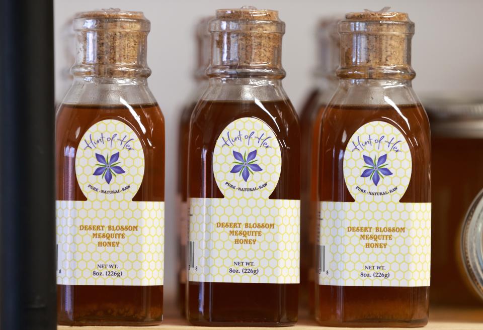 One of the many offerings, Desert Blossom Mesquite Honey at The Hive Beetique.