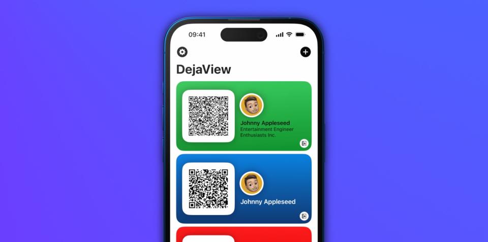 DejaView for iPhone: business card