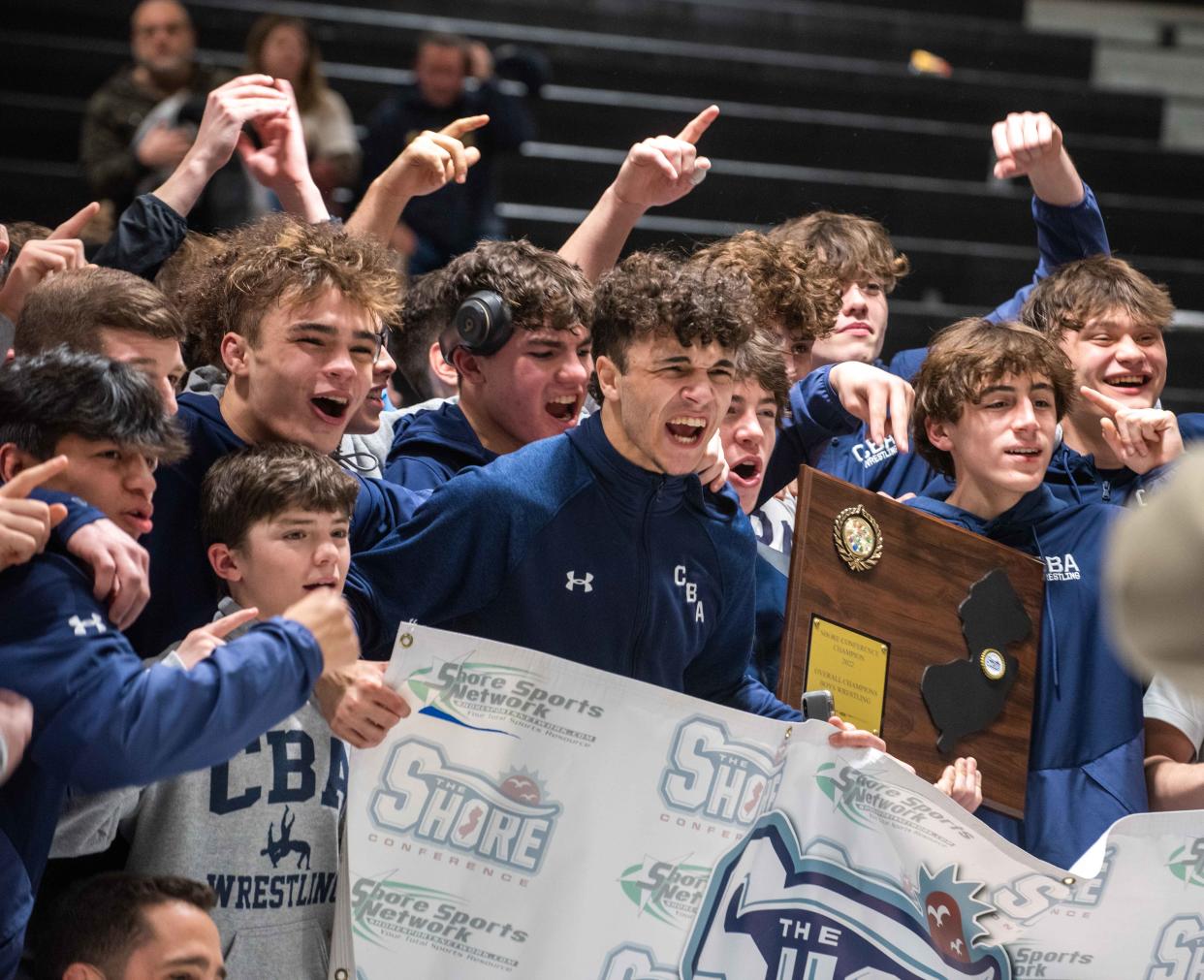 Christian Brothers Academy, shown after it won the Shore Conference Wrestling Tournament in 2022, will not be in the SCT this weekend. Southern will also not be in the SCT.